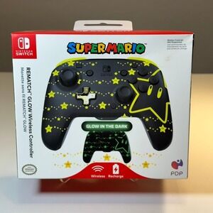 PDP REMATCH GLOW Wireless Controller for Nintendo Switch Super Mario Stars Glow